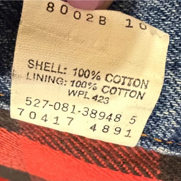 Vintage Levi’s Buffalo Plaid Lined Denim Trucker Jacket – Medium – Made in USA - Picture 11 of 16
